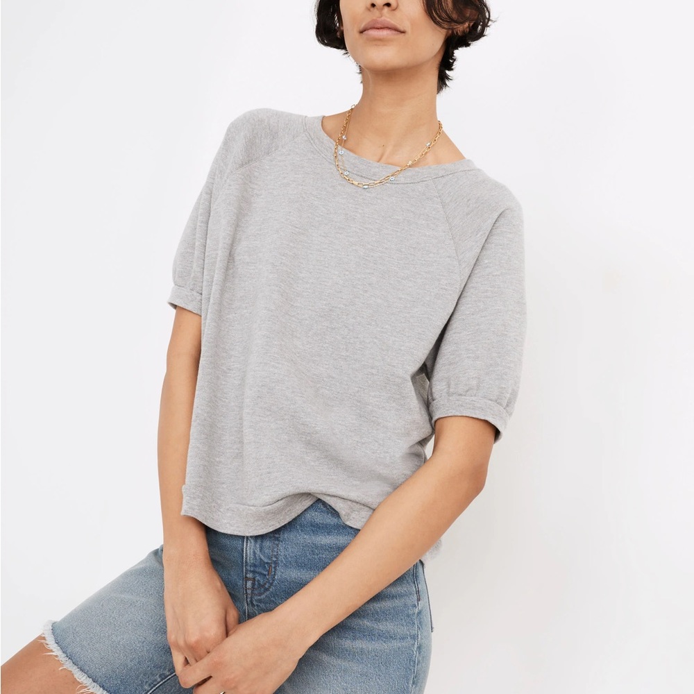 Madewell Grey Short Sleeve Sweatshirt Size S